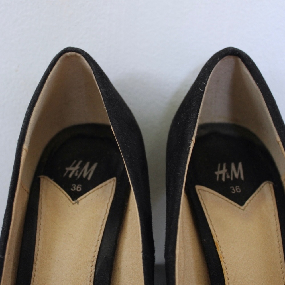 H&M • Black heels faux suede | platform | 3.5 inch - Picture 5 of 7